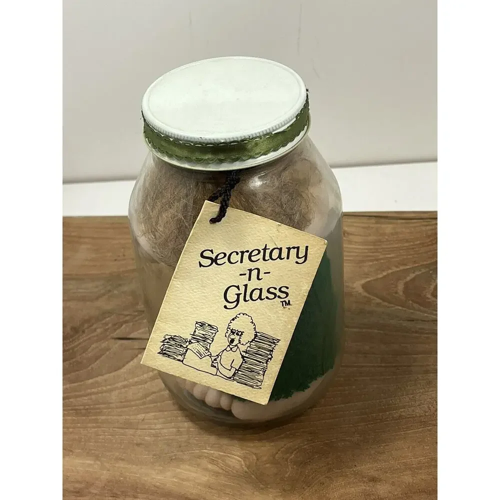 Vintage Diane Gifts Secretary-N-Glass Doll In Bottle Lady in a Jar🔥